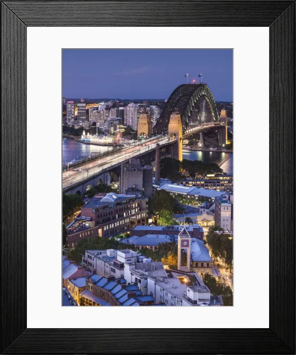 Framed Print : Australia, New South Wales, NSW, Sydney, The Rocks area, Sydney Harbour Bridge, elevated Framed Print : Australia, New South Wales, NSW, Sydney, The Rocks area, Sydney Harbour Bridge, elevated