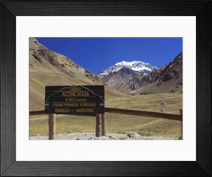 Framed Print : Argentina, Mendoza, Aconcagua Pronvicial Park, Mt Aconcagua (6692m tallest mountain Framed Print : Argentina, Mendoza, Aconcagua Pronvicial Park, Mt Aconcagua (6692m tallest mountain