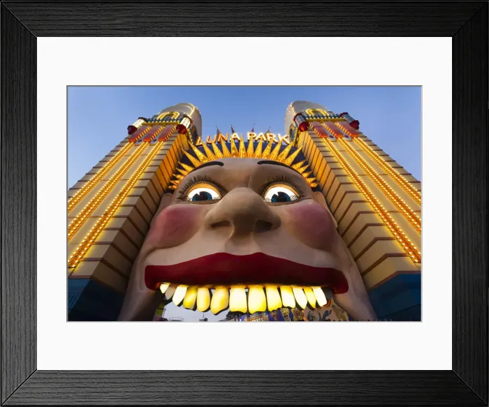 Framed Print : Australia, New South Wales, NSW, North Sydney, Milsons Point, Luna Park entrance