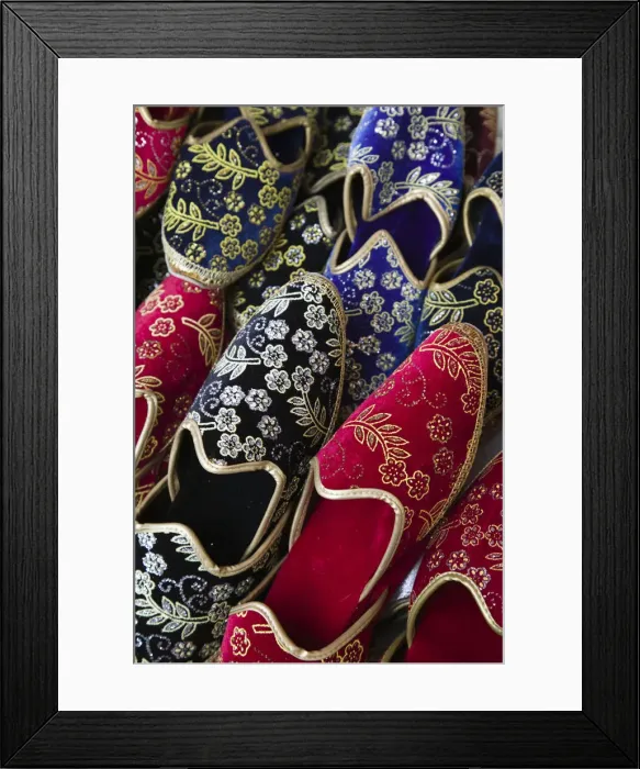 Framed Print : Bosnia and Herzegovina, Mostar, Old Town Mostar Market, Slippers Framed Print : Bosnia and Herzegovina, Mostar, Old Town Mostar Market, Slippers