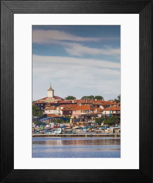Framed Print : Bulgaria, Black Sea Coast, Nesebar, port buildings Framed Print : Bulgaria, Black Sea Coast, Nesebar, port buildings