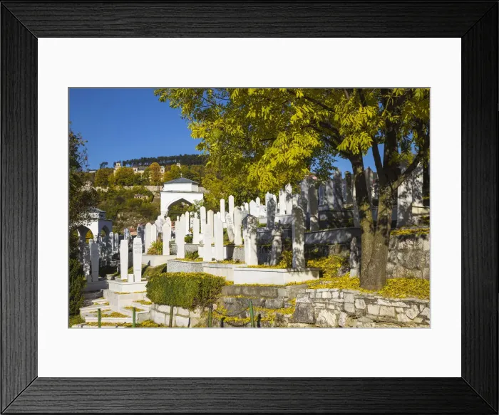 Framed Print : Bosnia and Herzegovina, Sarajevo, Alifakovac, Alifakovac Cemetery, where Muslim Framed Print : Bosnia and Herzegovina, Sarajevo, Alifakovac, Alifakovac Cemetery, where Muslim