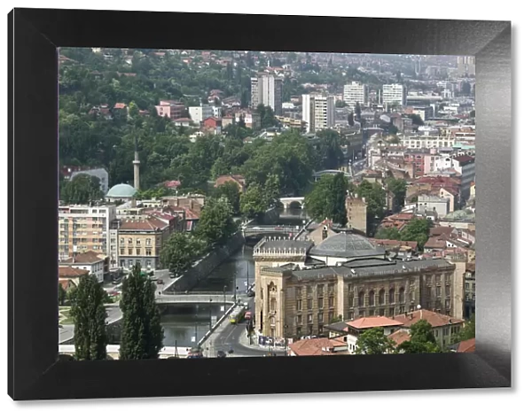 Bosnia and Herzegovina, Sarajevo, Town View and National Library
