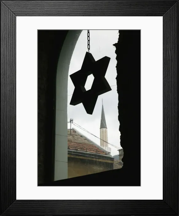Framed Print : Bosnia and Herzegovina, Sarajevo, Jewish New Temple Synagogue, Star of David Framed Print : Bosnia and Herzegovina, Sarajevo, Jewish New Temple Synagogue, Star of David