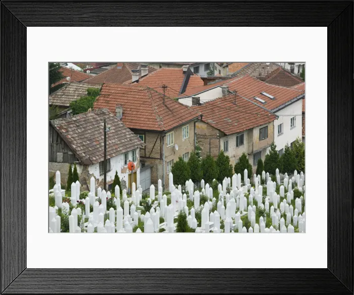 Framed Print : Bosnia and Herzegovina, Sarajevo, Muslim War Cemetery Framed Print : Bosnia and Herzegovina, Sarajevo, Muslim War Cemetery