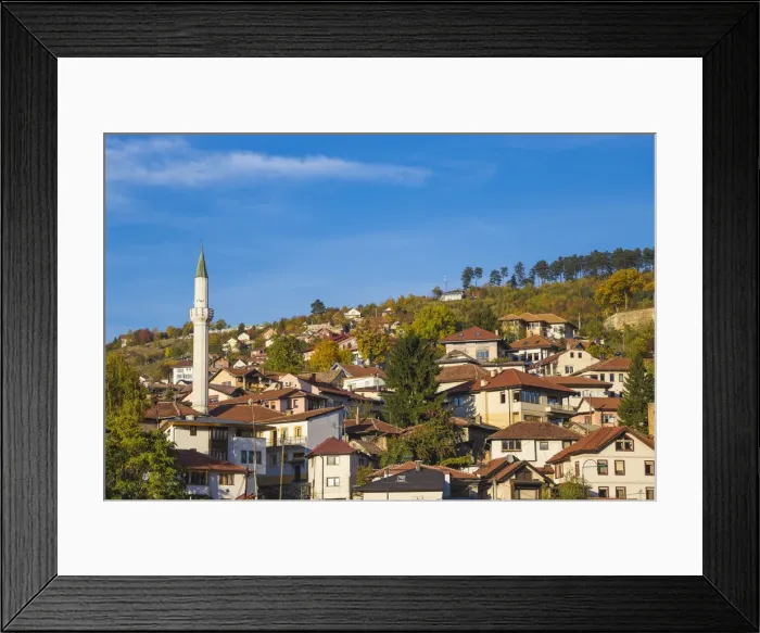 Framed Print : Bosnia and Herzegovina, Sarajevo, view of Bjelave area Framed Print : Bosnia and Herzegovina, Sarajevo, view of Bjelave area