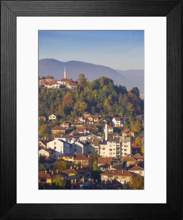 Framed Print : Bosnia and Herzegovina, Sarajevo, View of City Framed Print : Bosnia and Herzegovina, Sarajevo, View of City
