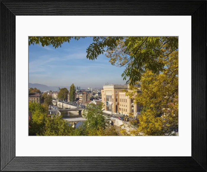 Framed Print : Bosnia and Herzegovina, Sarajevo, view of The Town Hall (Vijecnica) in Bascarsija Framed Print : Bosnia and Herzegovina, Sarajevo, view of The Town Hall (Vijecnica) in Bascarsija