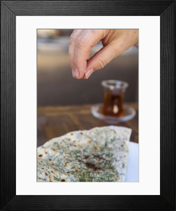 Framed Print : Azerbaijan, Baku, he Old Town - Icheri Sheher, Azerbaijani traditional bread with herbs Framed Print : Azerbaijan, Baku, he Old Town - Icheri Sheher, Azerbaijani traditional bread with herbs