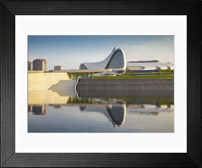 Framed Print : Azerbaijan, Baku, Heydar Aliyev Cultural Center - a Library, Museum and Conference center