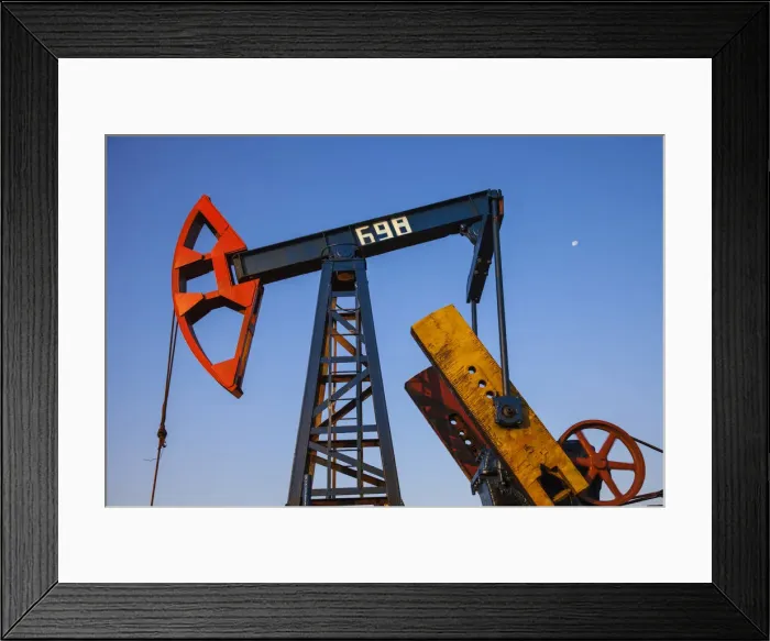 Framed Print : Azerbaijan, Abseron Peninsula, Oil Fields, typical oil pump jack know as a Nodding Donkey Framed Print : Azerbaijan, Abseron Peninsula, Oil Fields, typical oil pump jack know as a Nodding Donkey