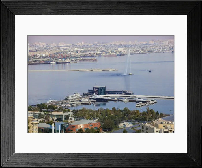 Framed Print : Azerbaijan, Baku, View of Baku Bay Framed Print : Azerbaijan, Baku, View of Baku Bay