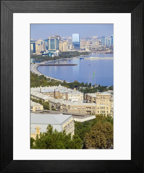 Framed Print : Azerbaijan, Baku, View of Baku Bay Framed Print : Azerbaijan, Baku, View of Baku Bay