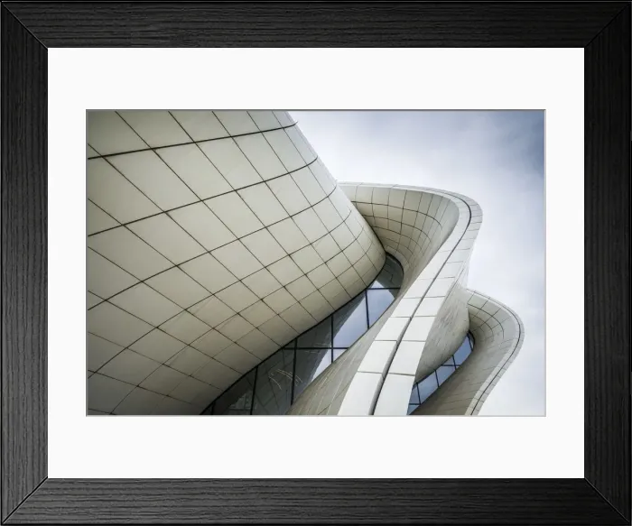 Framed Print : Azerbaijan, Baku, Heydar Aliyev Cultural Center, building designed by Zaha Hadid Framed Print : Azerbaijan, Baku, Heydar Aliyev Cultural Center, building designed by Zaha Hadid