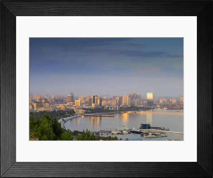 Framed Print : Azerbaijan, Baku, View of Baku Bay Framed Print : Azerbaijan, Baku, View of Baku Bay