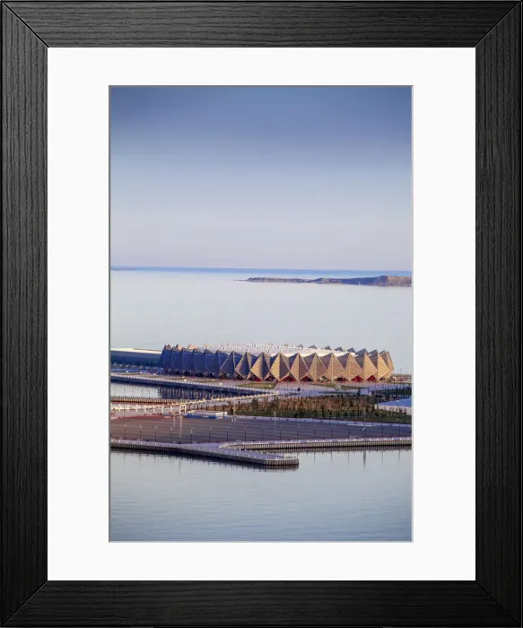 Framed Print : Azerbaijan, Baku, View of Baku Bay looking towards Baku Crystal Hall, where the 2012 Framed Print : Azerbaijan, Baku, View of Baku Bay looking towards Baku Crystal Hall, where the 2012
