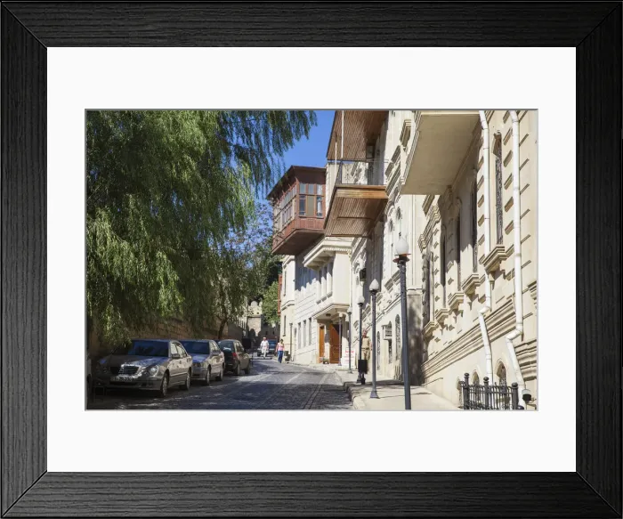 Framed Print : Azerbaijan, Baku, A street in The Old Town - Icheri Sheher, opposite old city walls Framed Print : Azerbaijan, Baku, A street in The Old Town - Icheri Sheher, opposite old city walls
