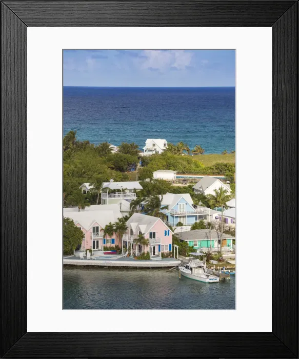 Framed Print : Bahamas, Abaco Islands, Elbow Cay, Hope Town, View of Harbour Framed Print : Bahamas, Abaco Islands, Elbow Cay, Hope Town, View of Harbour