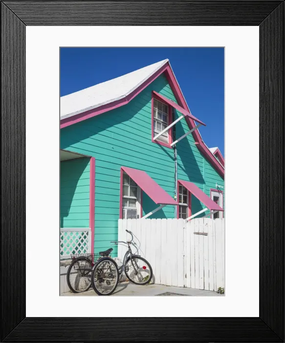 Framed Print : Bahamas, Abaco Islands, Green Turtle Cay, House in New Plymouth Framed Print : Bahamas, Abaco Islands, Green Turtle Cay, House in New Plymouth