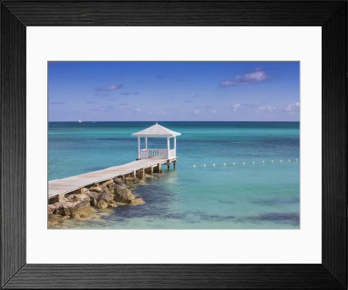 Framed Print : Caribbean, Bahamas, Providence Island, Jetty