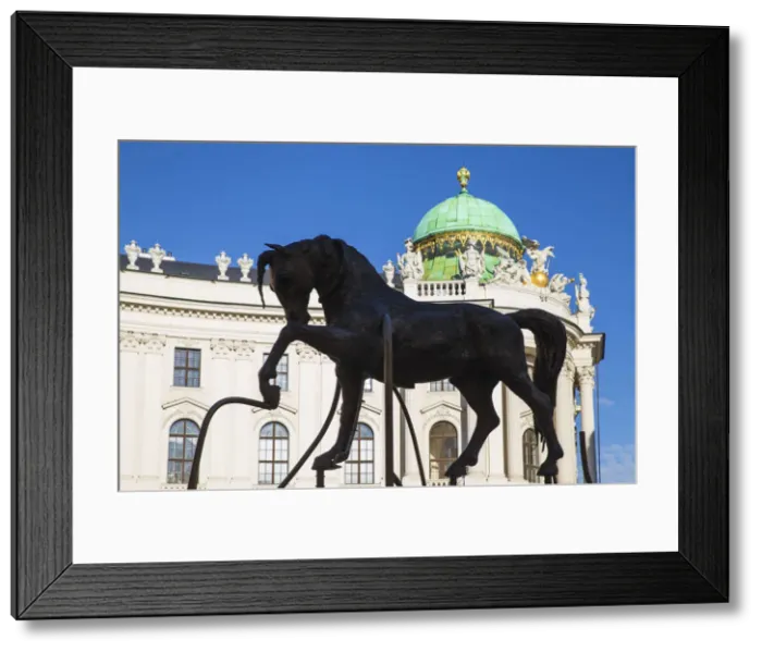Framed Print : Austria, Vienna, Equestrian statue infront of Hofburg Palace - former imperial palace Framed Print : Austria, Vienna, Equestrian statue infront of Hofburg Palace - former imperial palace