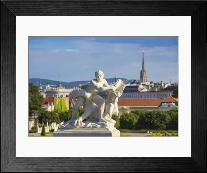 Framed Print : Austria, Vienna, Statue in gardens of The Belvedere Palace Framed Print : Austria, Vienna, Statue in gardens of The Belvedere Palace