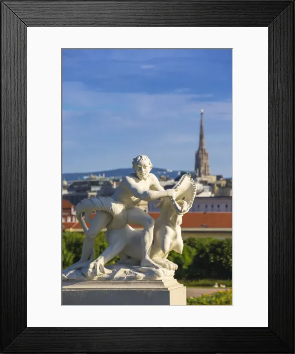 Framed Print : Austria, Vienna, Statue in gardens of The Belvedere Palace Framed Print : Austria, Vienna, Statue in gardens of The Belvedere Palace
