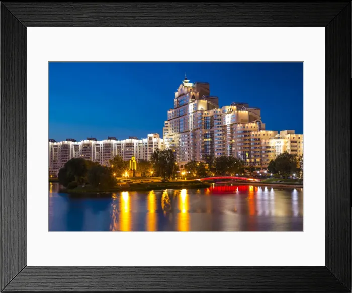 Framed Print : Trinity Suburb & Central Minsk along the Svishlach river, Belarus Framed Print : Trinity Suburb & Central Minsk along the Svishlach river, Belarus