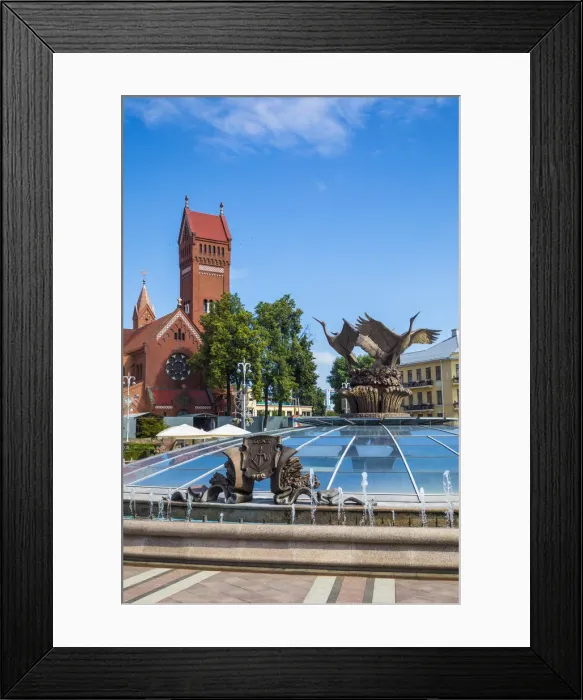 Framed Print : Church of St. Simeon and St. Helen (Red church), Independence Square, Minsk, Belarus Framed Print : Church of St. Simeon and St. Helen (Red church), Independence Square, Minsk, Belarus