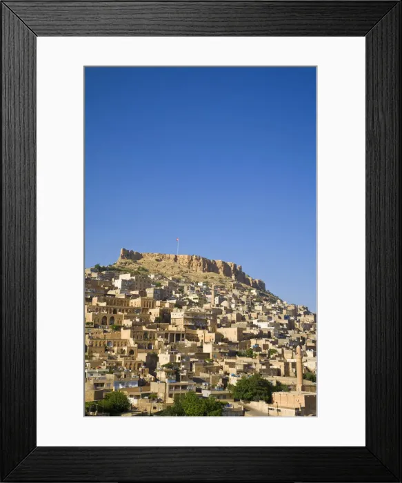 Framed Print : Turkey, Eastern Turkey, Mardin, Castle above old city