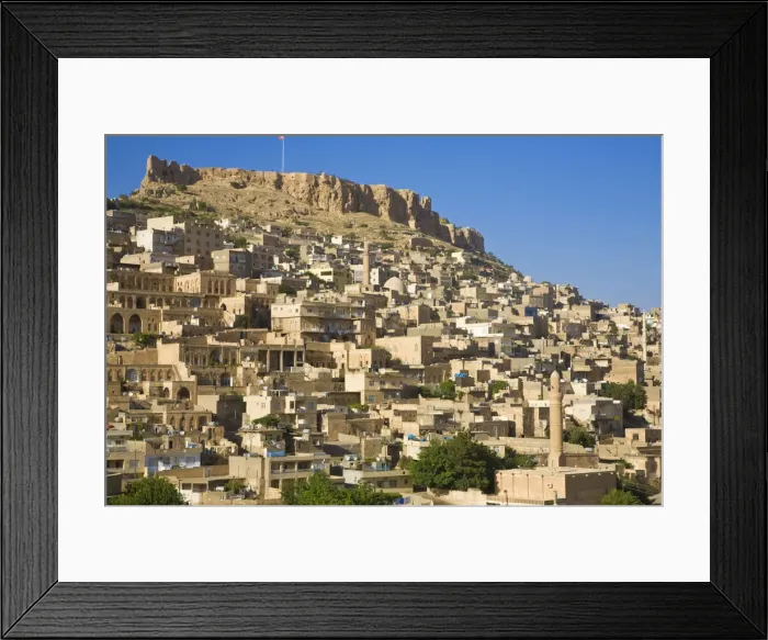 Framed Print : Turkey, Eastern Turkey, Mardin, Castle above old city Framed Print : Turkey, Eastern Turkey, Mardin, Castle above old city