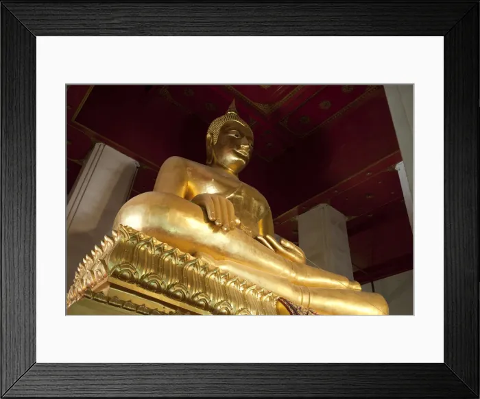 Framed Print : Thailand, Ayutthaya, Ayutthaya Historical Park, Buddha Statue in Wat Phra Mongkhon Bophit Framed Print : Thailand, Ayutthaya, Ayutthaya Historical Park, Buddha Statue in Wat Phra Mongkhon Bophit