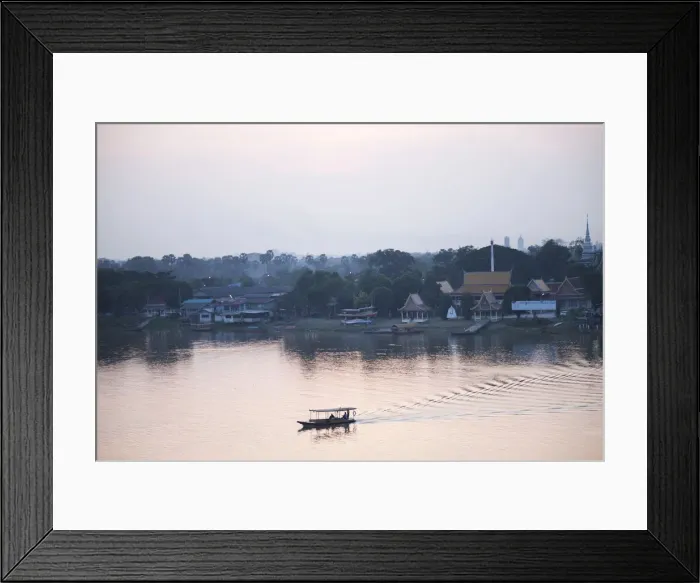 Framed Print : Thailand, Ayutthaya, Ayutthaya Historical Park, Chao Phraya River at Sunset Framed Print : Thailand, Ayutthaya, Ayutthaya Historical Park, Chao Phraya River at Sunset
