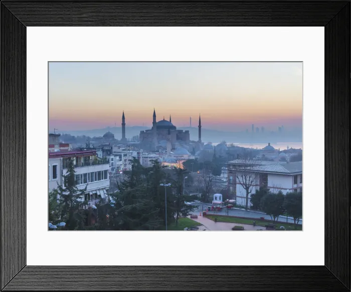 Framed Print : Sunrise cityscape with Hagia Sophia, Ayasofya, Istanbul, Turkey Framed Print : Sunrise cityscape with Hagia Sophia, Ayasofya, Istanbul, Turkey