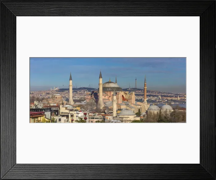 Framed Print : Cityscape with Hagia Sophia, Ayasofya, Istanbul, Turkey