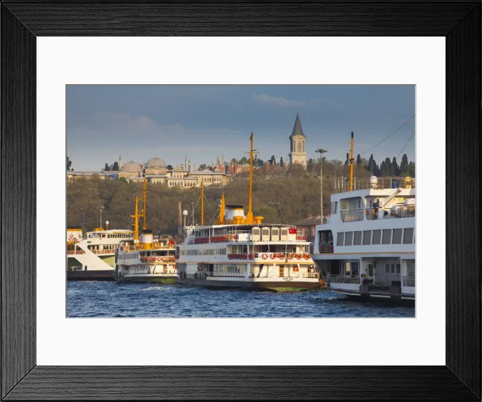 Framed Print : Topkapi Palace and ferries on the waterfront of the Golden Horn, Istanbul, TurkeyIstanbul Framed Print : Topkapi Palace and ferries on the waterfront of the Golden Horn, Istanbul, TurkeyIstanbul