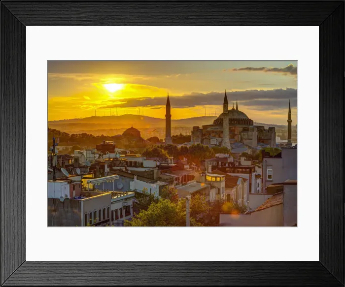 Framed Print : Turkey, Istanbul, Sultanahmet, Sunrise over Hagia Sophia (or Ayasofya), Greek Orthodox Framed Print : Turkey, Istanbul, Sultanahmet, Sunrise over Hagia Sophia (or Ayasofya), Greek Orthodox