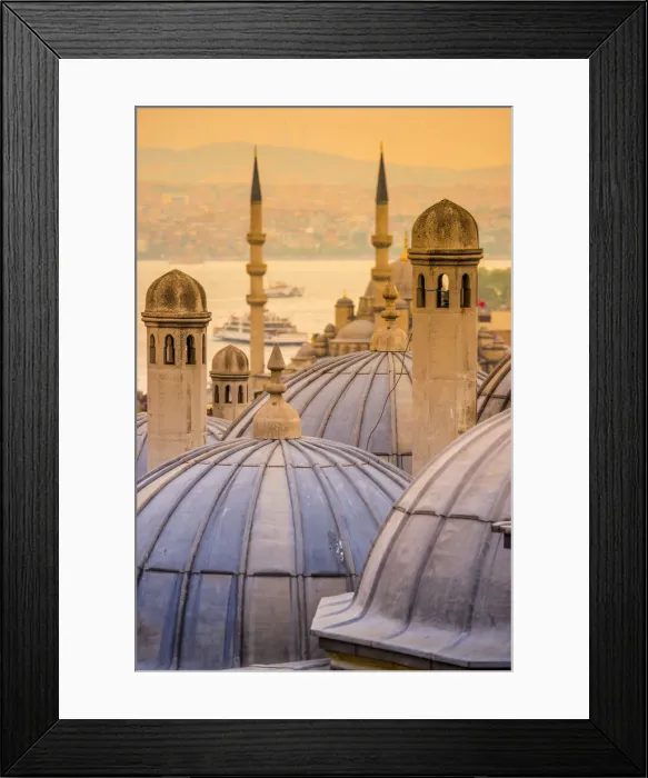 Framed Print : Turkey, Istanbul, Sultanahmet, domes of the Suleymaniye Mosque (Suleymaniye Camii) Framed Print : Turkey, Istanbul, Sultanahmet, domes of the Suleymaniye Mosque (Suleymaniye Camii)