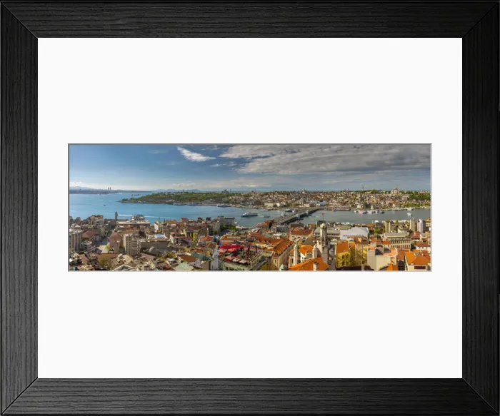 Framed Print : Turkey, Istanbul, Beyoglu, View across Golden Horn to Sultanahmet