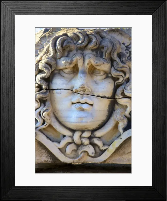 Framed Print : Head of Medusa, Temple of Apollo, Didyma, Turkey
