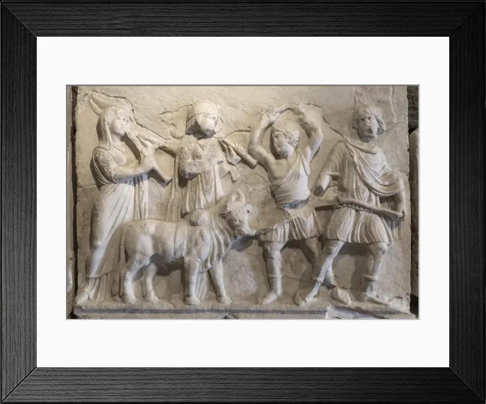 Framed Print : Hellenistic sculpture in archaeology museum, Pamukkale, Hierapolis, Denizli Province