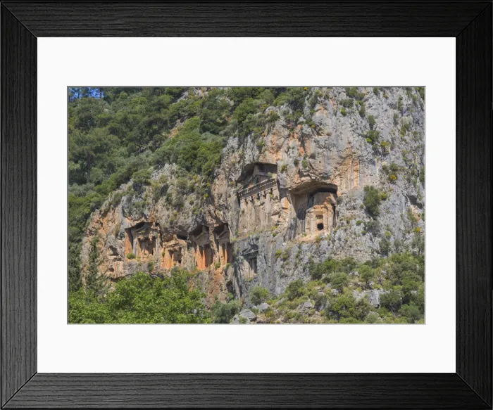 Framed Print : Lycian tombs, Dalyan, Mugla Province, Turkey