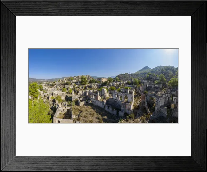 Framed Print : Turkey, Fethiye, Kayakoy (Mugla) Ghost Town, a former greek colony and now an abandoned