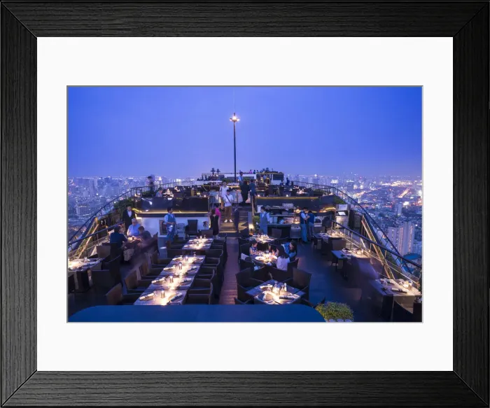 Framed Print : Vertigo bar, Banyan Tree Hotel, Sathorn, Bangkok, Thailand