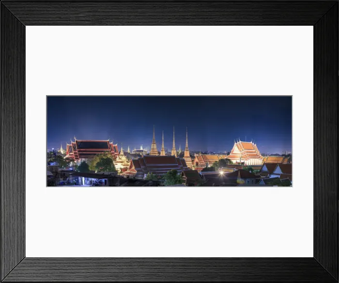 Framed Print : Thailand, Bangkok elevated view of Wat Pho and Grand Palace Framed Print : Thailand, Bangkok elevated view of Wat Pho and Grand Palace