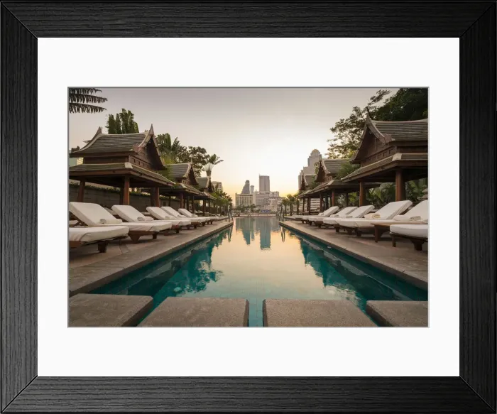 Framed Print : Swimming pool at the Peninsula Hotel, Riverside, Bangkok, Thailand Framed Print : Swimming pool at the Peninsula Hotel, Riverside, Bangkok, Thailand
