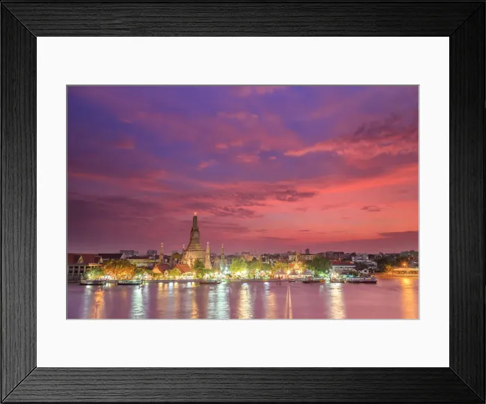 Framed Print : Thailand, Bangkok, Wat Arun (Temple of Dawn) and Chao Praya River Framed Print : Thailand, Bangkok, Wat Arun (Temple of Dawn) and Chao Praya River