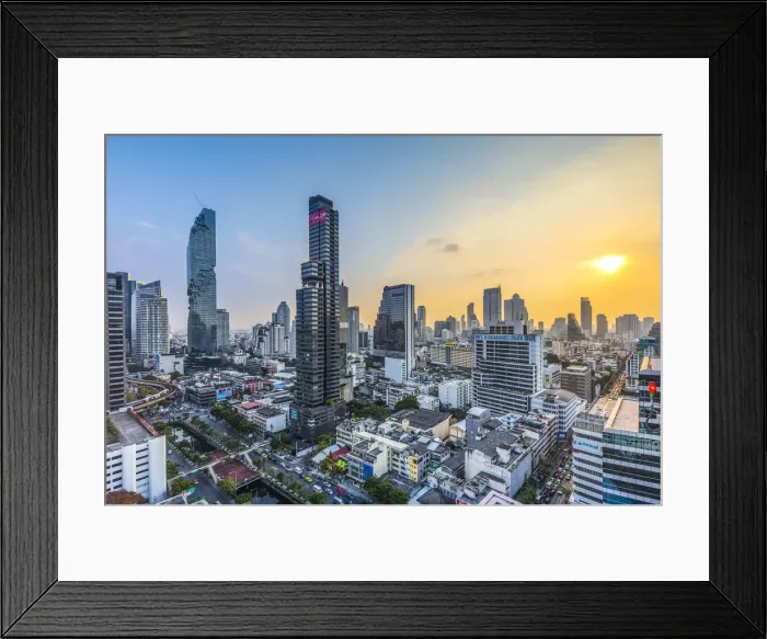 Framed Print : MahaNakhon Tower (by Ole Scheeren) and Silom skyline, Bangkok, Thailand Framed Print : MahaNakhon Tower (by Ole Scheeren) and Silom skyline, Bangkok, Thailand