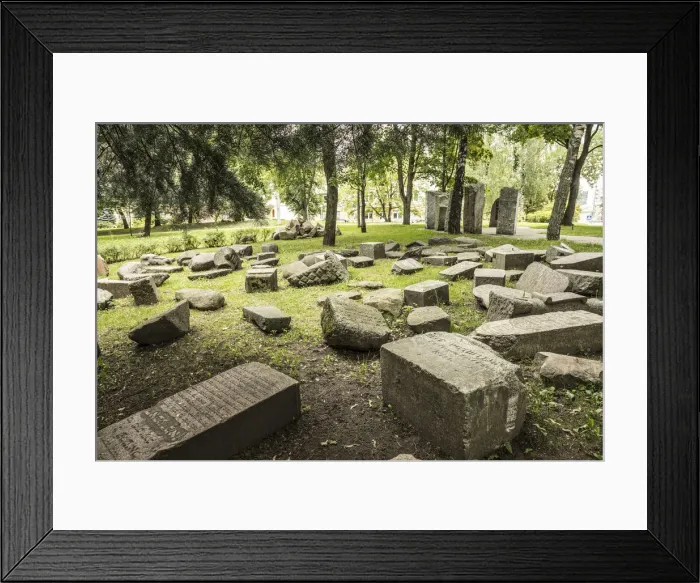 Framed Print : Jewish tomb stones on the site of the Jewish Minsk Ghetto during WW2, Minsk, Belarus Framed Print : Jewish tomb stones on the site of the Jewish Minsk Ghetto during WW2, Minsk, Belarus