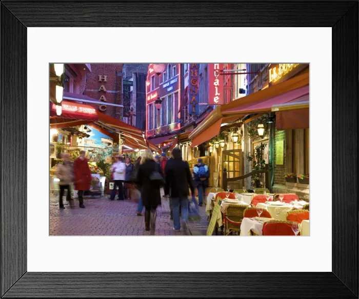 Framed Print : Rue des Bouchers, Brussels, Belgium Framed Print : Rue des Bouchers, Brussels, Belgium